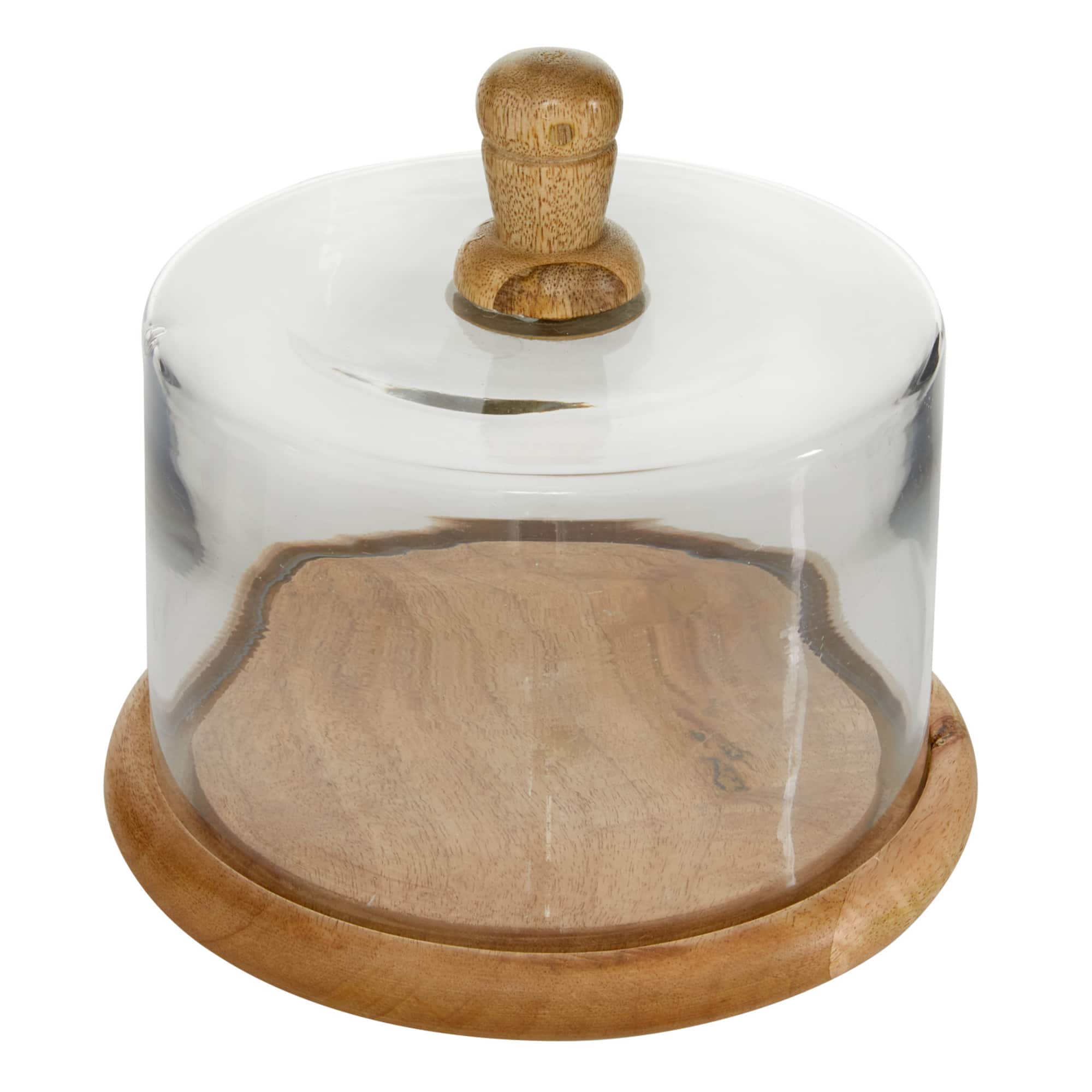 8" Brown Glass Farmhouse Serving Tray
